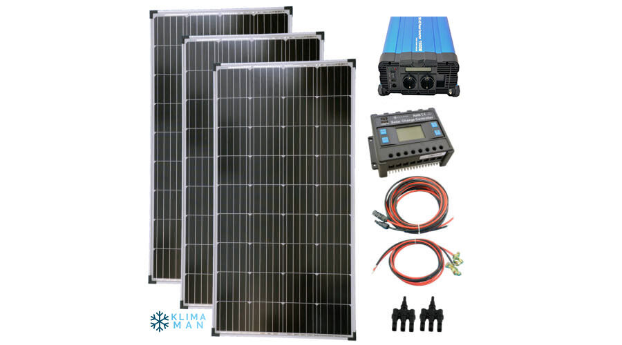 Szigetüzemű napelem rendszer 3x170w napelem + 1500w szinusz inverter + 40A töltővezérlő