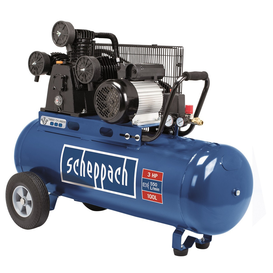Scheppach HC 550 TC - olajkenésű háromhengeres ékszíjas kompresszor Scheppach HC 550 TC - olajkenésű háromhengeres ékszíjas kompresszor