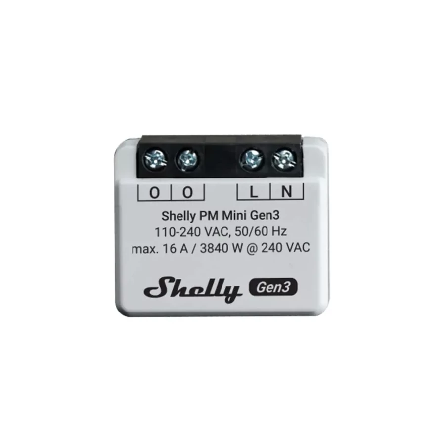 Shelly PM Mini Gen3, WiFi + Bluetooth modul, fogyasztásméréssel Shelly PM Mini Gen3, WiFi + Bluetooth modul, fogyasztásméréssel