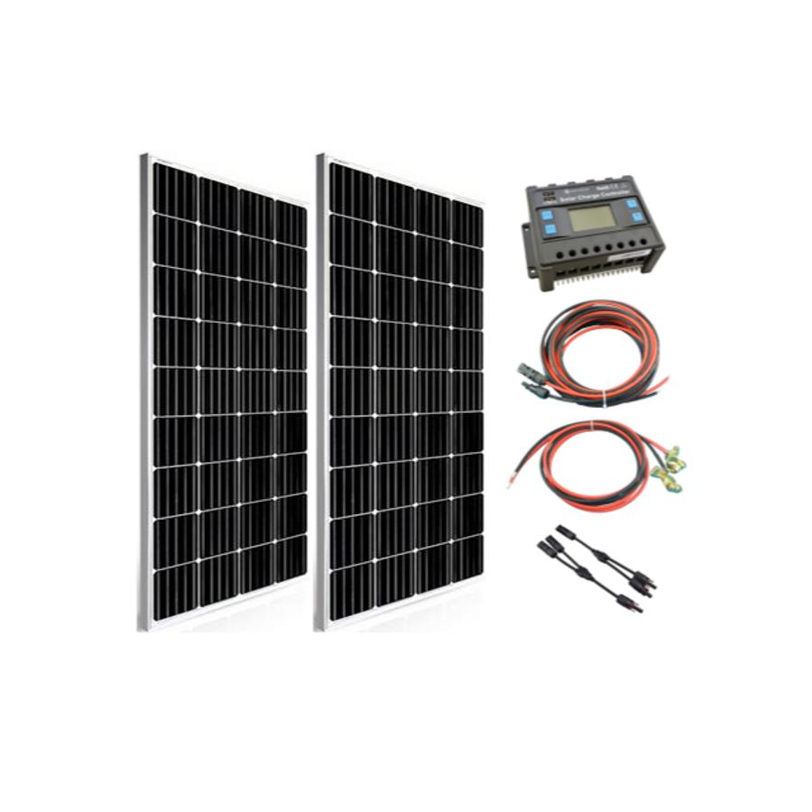 Szigetüzemű napelem rendszer 2x170w napelem + 30A töltésvezérlő Szigetüzemű napelem rendszer 2x170w napelem + 30A töltésvezérlő