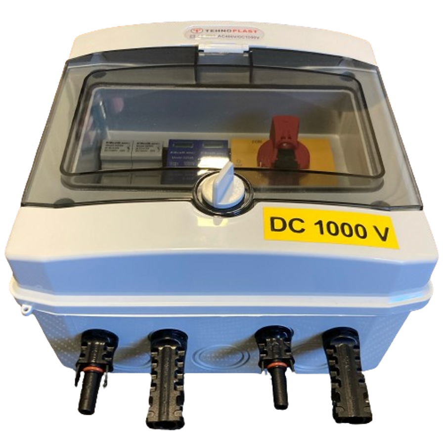 Falon kívüli 8modulos Solar doboz DC 1String, előreszerelt, IP65 Falon kívüli 8modulos Solar doboz DC 1String, előreszerelt, IP65