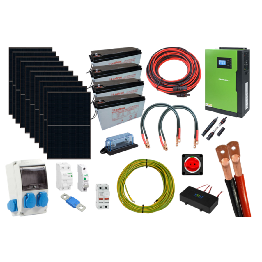 Szigetüzemű napelem rendszer komplett szett 10x455W napelem panel Szigetüzemű napelem rendszer komplett szett 10x455W napelem panel