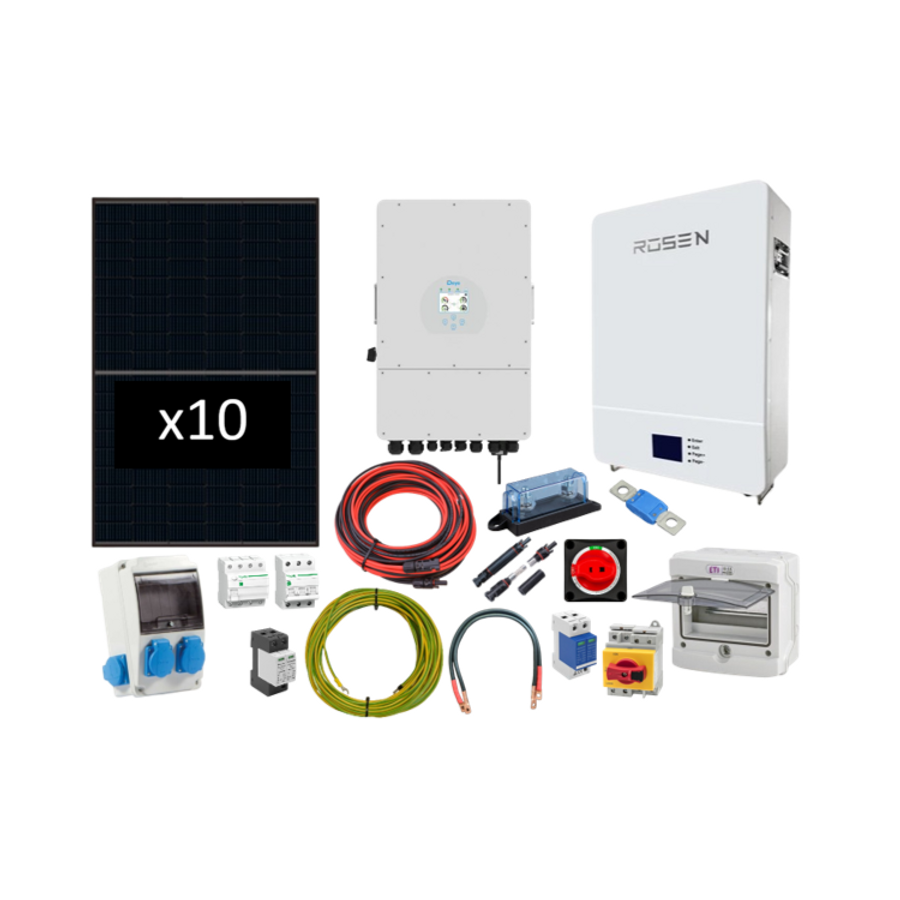 Szigetüzemű napelem rendszer komplett szett, 6kW-os Deye hybrid inverterrel - 3fázis Szigetüzemű napelem rendszer komplett szett, 6kW-os Deye hybrid inverterrel - 3fázis